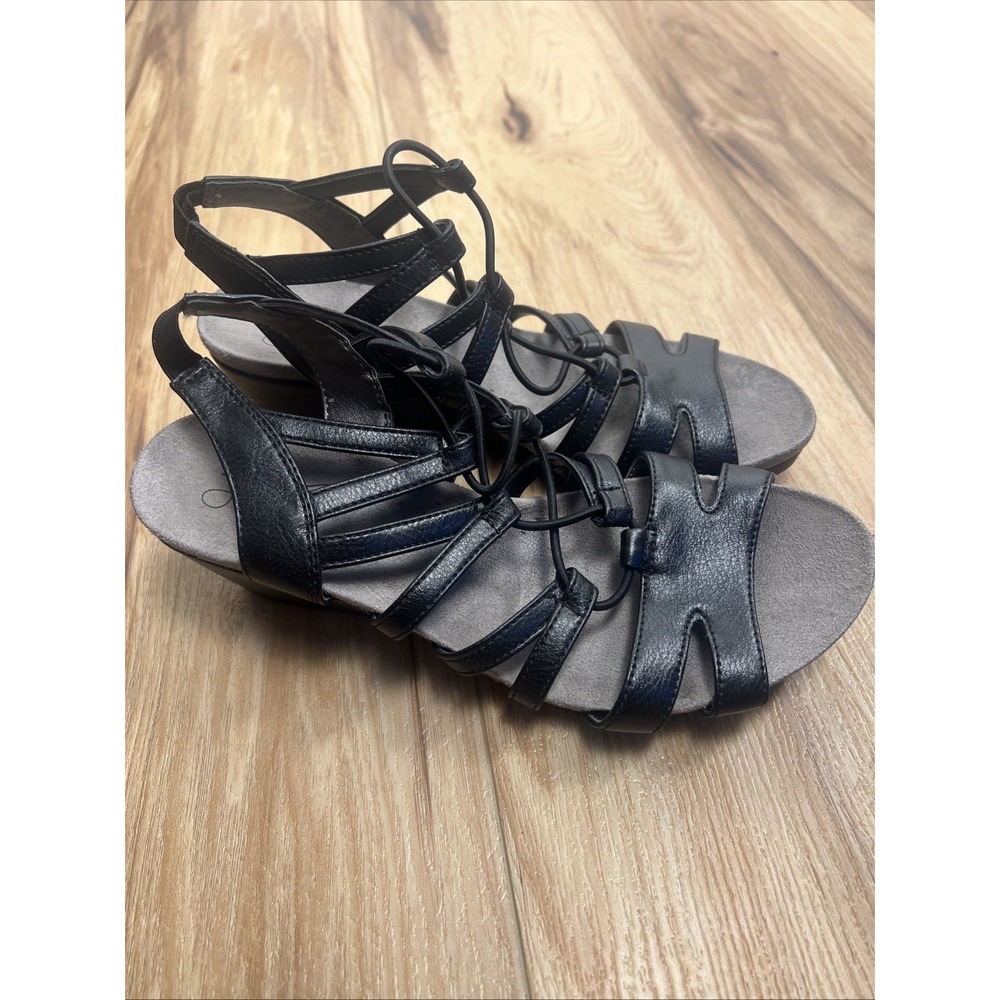 Lifestride Nadira Wedge Sandals Soft System Insole 6.5M Strappy Vacation Y2K